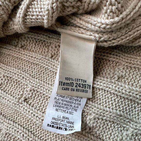 ๐L.L. Bean Fall/ Autumn Khaki Cable Knit Sweater - Picture 11 of 11